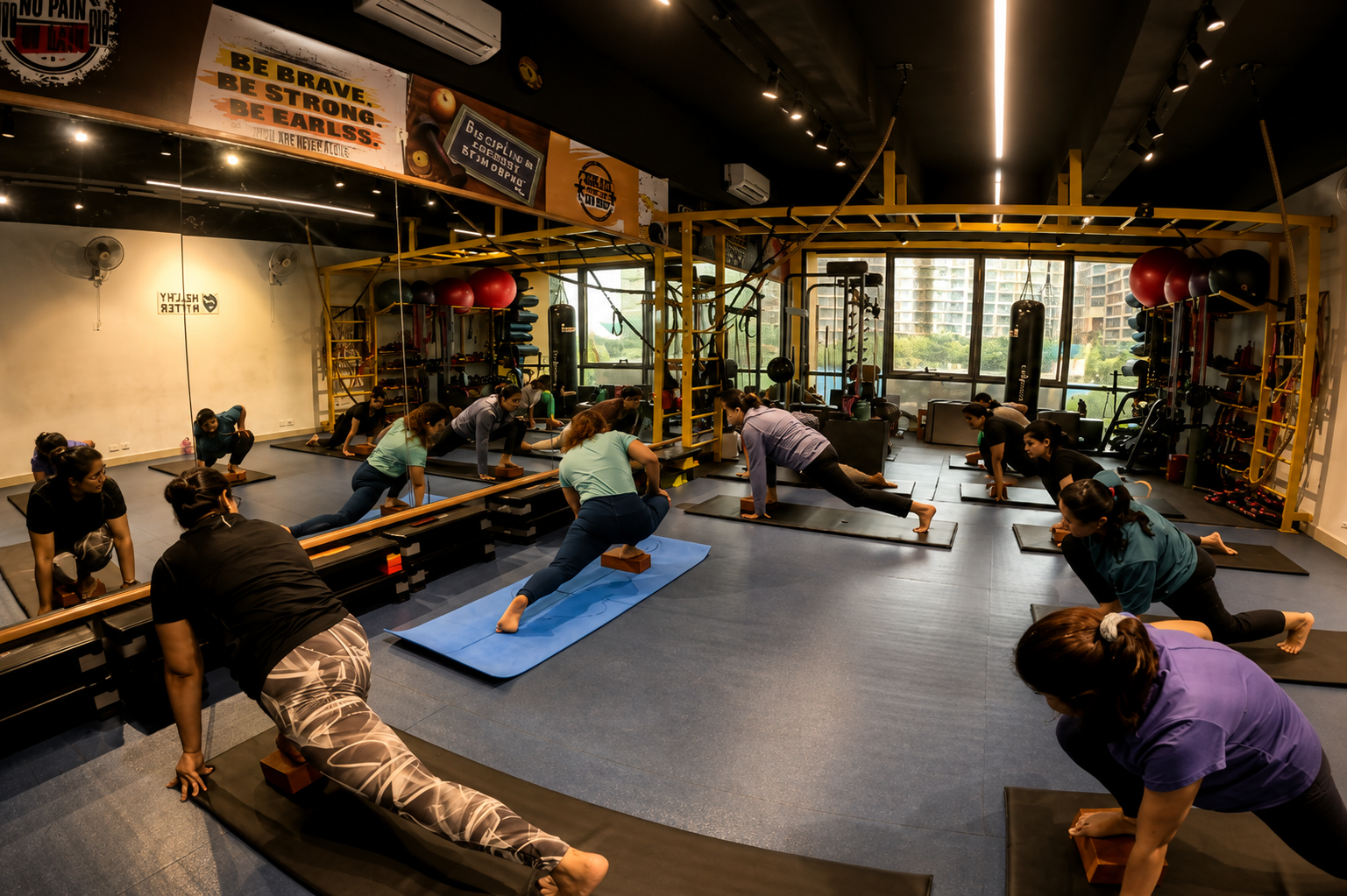 Yoga class at Healthy n Fitter, Undri